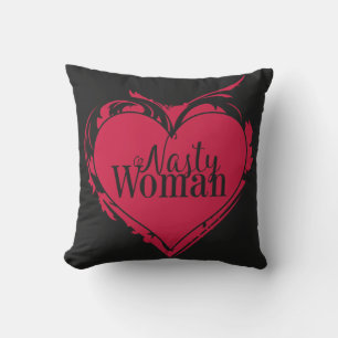 NASTY WOMAN red art HEART Outdoor Cushion