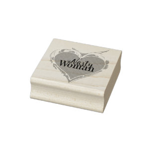 NASTY WOMAN red art HEART Rubber Stamp
