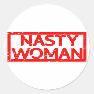 Nasty Woman Stamp Classic Round Sticker