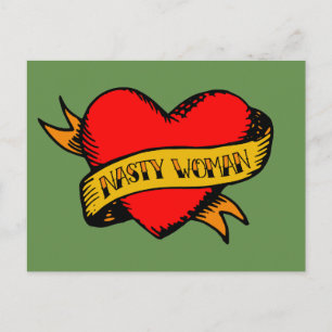 Nasty Woman Tattoo Postcard