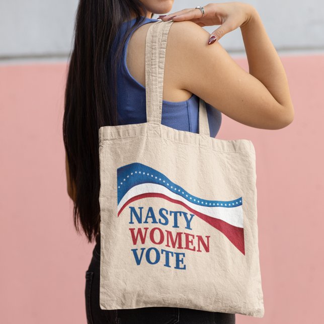 Nasty Women Vote American Flag Feminist Voter Tote Bag (Creator Uploaded)