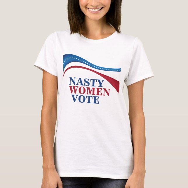 Nasty Women Vote American Flag Feminist Women's T-Shirt (Front)