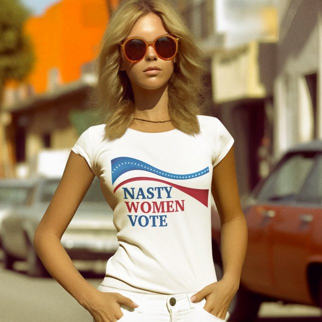 Nasty Women Vote American Flag Feminist Women's T-Shirt (Creator Uploaded)