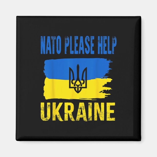 Nat0 Please Help Ukranie Ukrainian Flag Support Fr Magnet (Front)