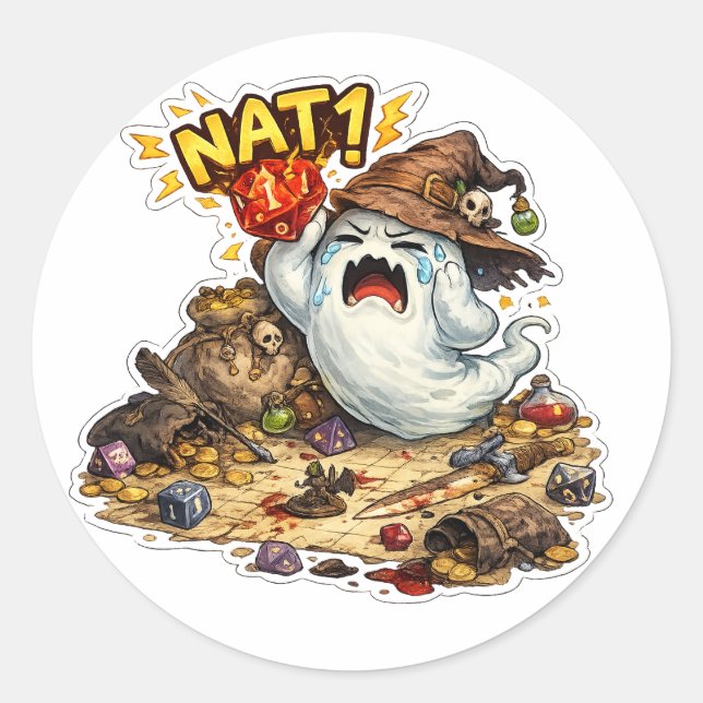 Nat 1 Dice Goblin Sticker | Critical Failure RPG S (Front)