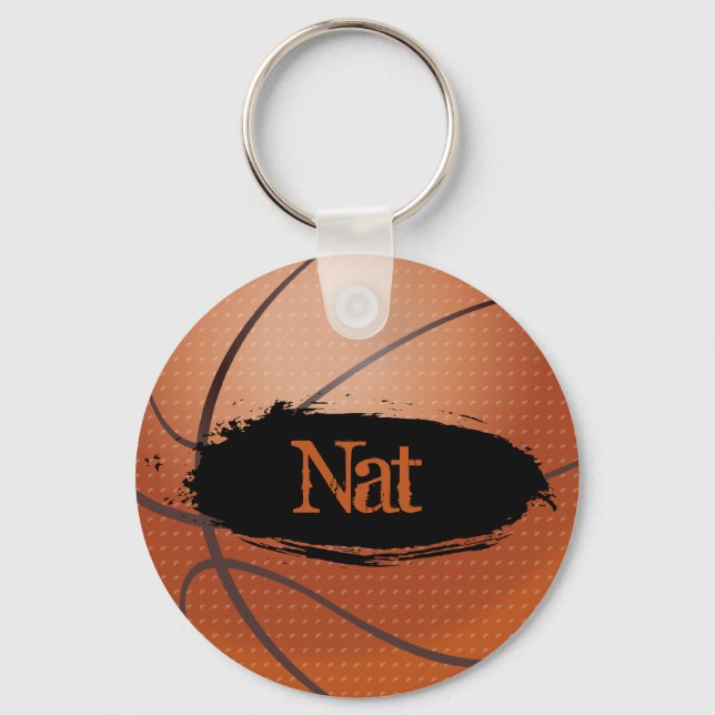 Nat Grunge Basketball Key Chain / Key Ring (Front)