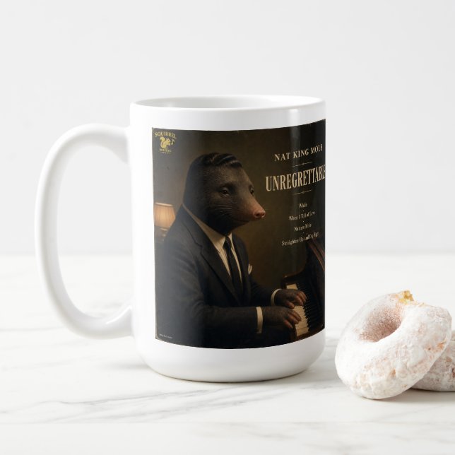 Nat King Mole Album: a Parody Coffee Mug (With Donut)