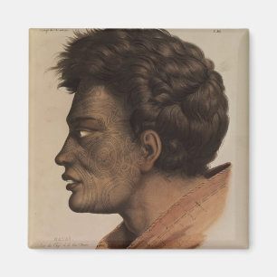 Natai, a Maori chief from Bream Bay, New Zealand Magnet