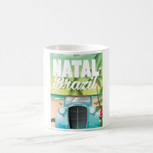 Natal Brazil Vintage automobile travel poster Coffee Mug