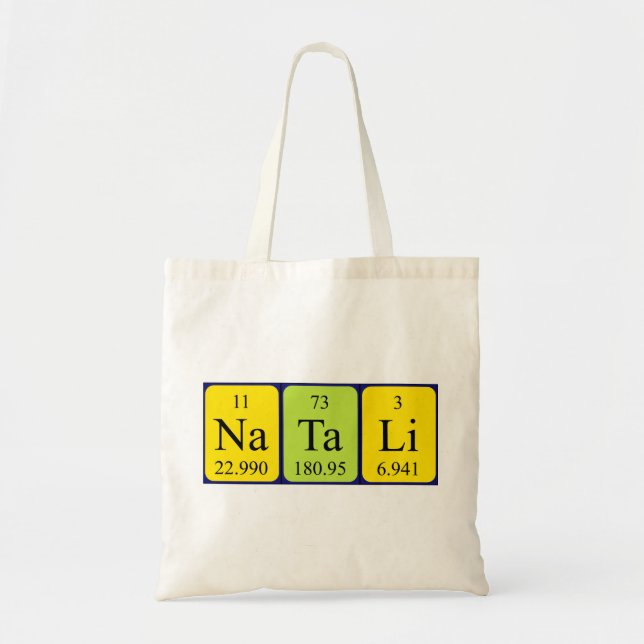 Natali periodic table name tote bag (Front)