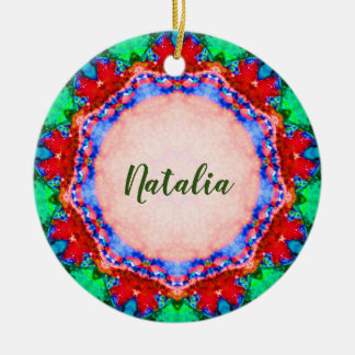 NATALIA Christmas Fractal Personalized  Ceramic Tree Decoration