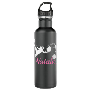 Natalie Name Gift Personalised Soccer 710 Ml Water Bottle