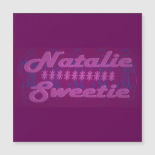 Natalie Sweetie colour dark purple with text