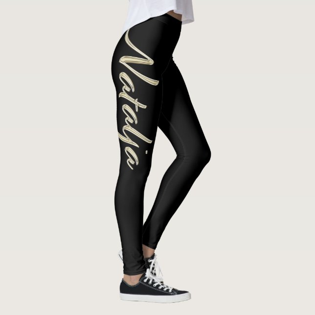 Natalja white Handwriting trousers Leggings (Right)