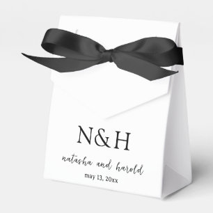 Natasha Monogram Modern Wedding Favour Box