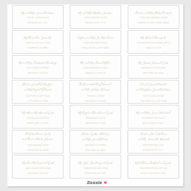 Natasha Simple Black White Guest Address Labels (Sheet)