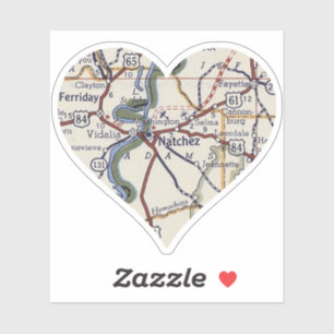 Natchez Mississippi Vintage Map
