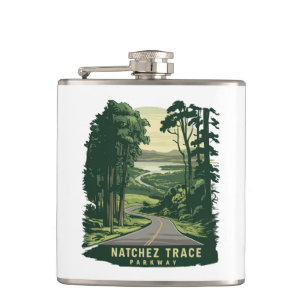 Natchez Trace Parkway Mississippi Forest Hip Flask