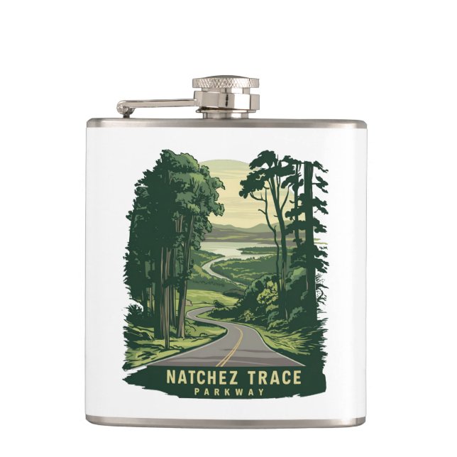 Natchez Trace Parkway Mississippi Forest Hip Flask (Front)