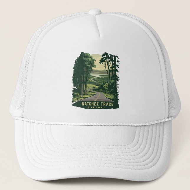 Natchez Trace Parkway Mississippi Forest Trucker Hat (Front)