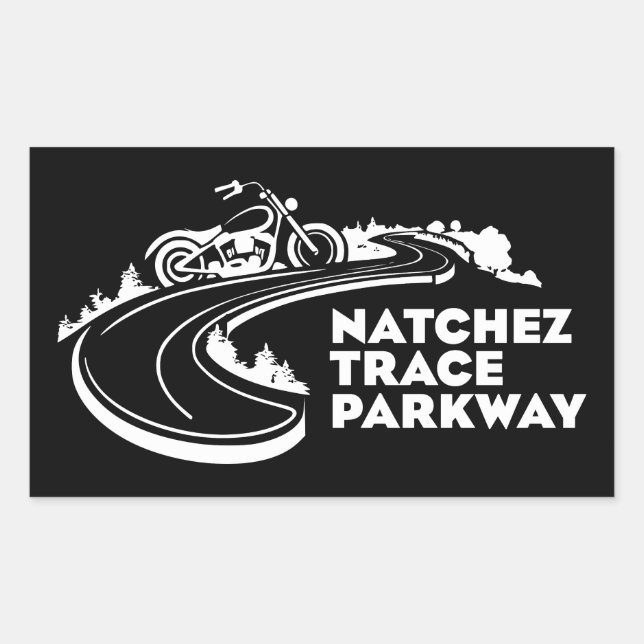 Natchez Trace Parkway Motorcycle Rectangular Sticker (Front)