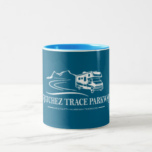 Natchez Trace Parkway Recreational Vehicle Two-Tone Coffee Mug