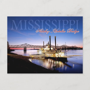 Natchez–Vidalia Bridge and Riverboat Casino Postcard