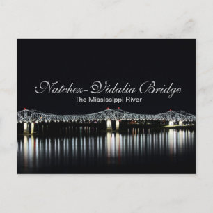 Natchez-Vidalia Bridge - Mississippi River Postcard