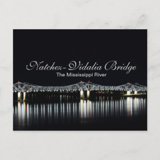 Natchez-Vidalia Bridge - Mississippi River Postcard