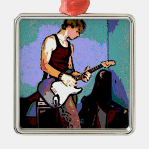 Nate and Guitar Metal Tree Decoration