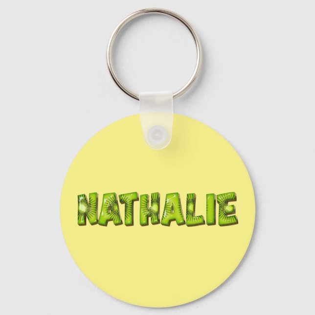 Nathalie Name Kiwi Design Key Fans Ring (Front)