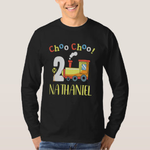 Nathaniel Choo Choo Two Train 2nd Birthday Turning T-Shirt