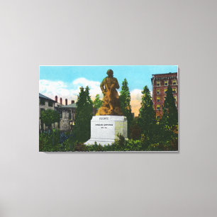 Nathaniel Hawthorne Statue View Canvas Print