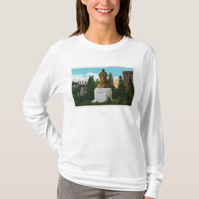 Nathaniel Hawthorne Statue View T-Shirt (Front)