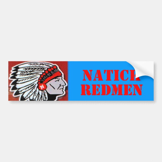 NATICK, REDMEN BUMPER STICKER (Front)