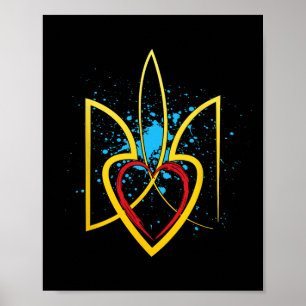 Nation Coat Arms Of Ukraine Ukrainian Kiev Homelan Poster