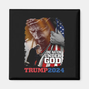 Nation Under God President Trump 2024 America Chri Magnet