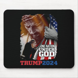 Nation Under God President Trump 2024 America Chri Mouse Pad
