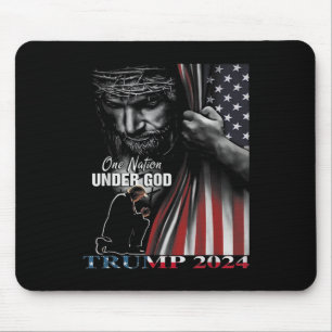 Nation Under God Trump 2024 God American Flag 1  Mouse Pad