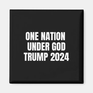 Nation Under God Trump 2024 God American Flag Jesu Magnet
