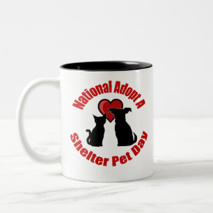 National Adopt A Shelter Pet Day Two-Tone Coffee Mug