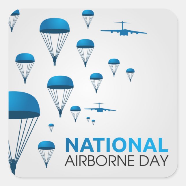 National Airborne Day Square Sticker (Front)