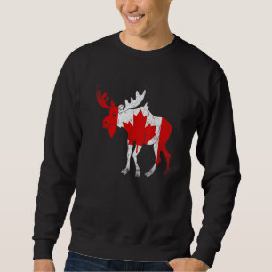 National Animal Moose Canadian Flag Maple Leaf Can Sweatshirt