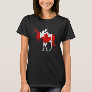 National Animal Moose Canadian Flag Maple Leaf Can T-Shirt