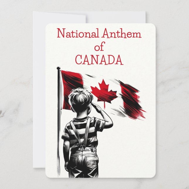 national anthem of CANADA LYRICS (Front)