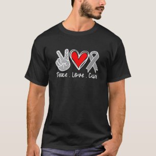 National Aphasia Awareness Month Grey Peace Love C T-Shirt
