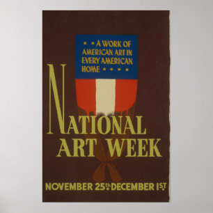 National Art Week Vintage WPA Poster