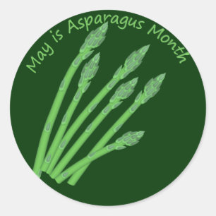 National Asparagus Month Classic Round Sticker