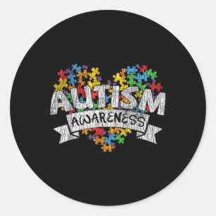 National Autism Awerness Month Autistic Kids Aware Classic Round Sticker