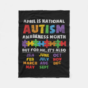 National Autism Awerness Month Autistic Kids Aware Fleece Blanket